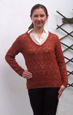 Pattern M 43, lace panels with rouleau neck, cuff and welt 